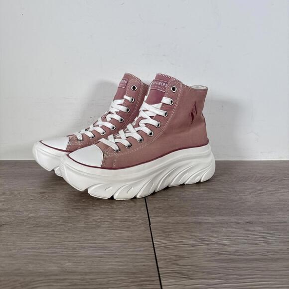Skechers Women's Street Sneakers 9M High Top Lace Up Elevated Platform Mauve - Picture 1 of 9